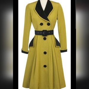 Size 12 Trashy Diva Fontaine Coat Dress In Chartreuse